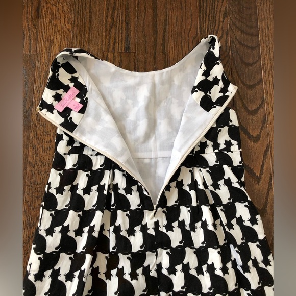 Lilly Pulitzer Girls 6Y Black/White Evie Fancy Fest Cat Design Shift Dress - EUC - Picture 9 of 11